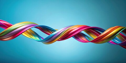 Abstract Ribbon Twists with Gradient Background for Dynamic Stock Photo