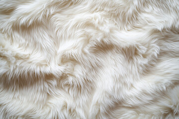 Fototapeta premium Soft white fur fabric gently undulating, creating a cozy atmosphere in a serene indoor setting during natural light. Generative AI