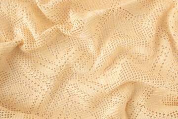 Beige cotton hand made textured background, seamless pattern of natural textile. Minimal concept, copy space.