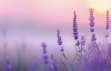 Obraz premium Lavender Field at Sunset