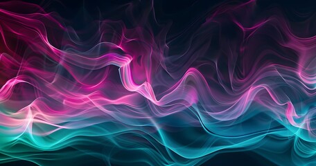 Fototapeta premium Abstract Pink Purple Teal Gradient Waves