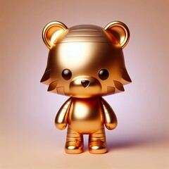 a cool and hip gold shinny metallic futuristic Tiger character