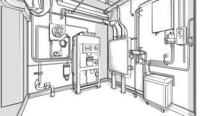 Fototapeta premium illustration of hvac system