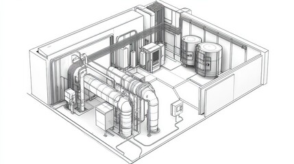 Fototapeta premium illustration of hvac system