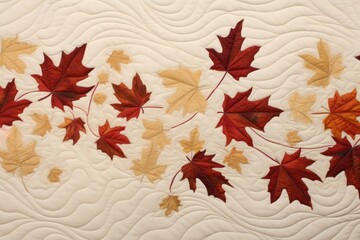 Falling maple leaves quilting textile plant.