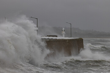 Penzance sea front storm