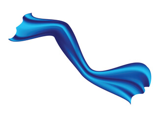 Realistic Billowing Blue Cloth in vector