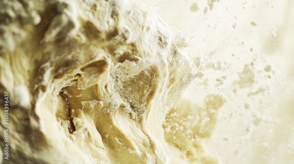Poster abstract close-up of swirling cream or foam, emphasizing texture and movement.