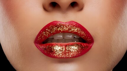 close up lips of woman