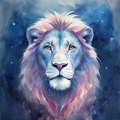 Majestic Leo in a Cosmic Realm