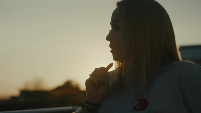 Female Smoking Silhouette