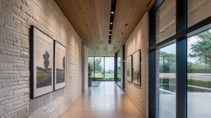 Obraz premium Modern Interior Hallway with Artistic Touches