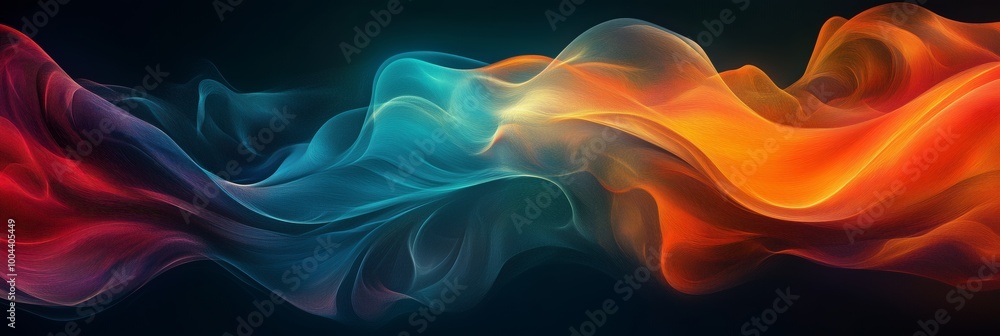 Poster abstract background with colorful waves and lines of light