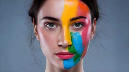 woman with painted face