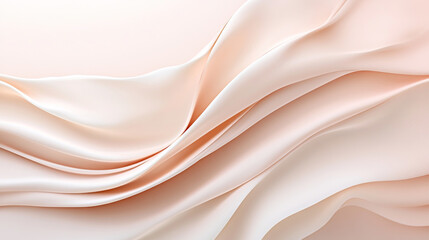 Fototapeta premium Soft, flowing fabric in gentle peach tones creates serene and elegant backdrop, perfect for various design projects. smooth texture and subtle waves evoke sense of calm and sophistication