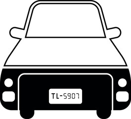 Car front line icon. Simple style sign symbol. Auto, view, sport, race, transport concept. Vector illustration isolated on white background. EPS 10.