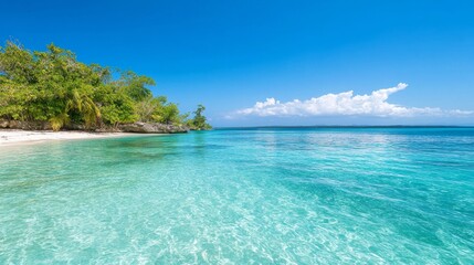 Serene Tropical Beach with Crystal Clear Water