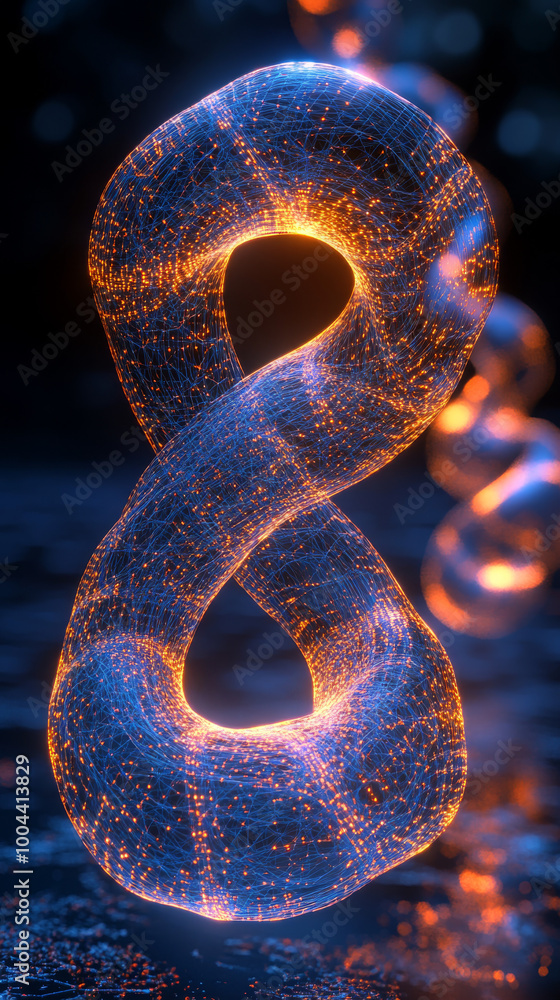 Canvas Prints Abstract glowing infinity symbol, made of particles.