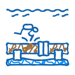 underwater welding doodle icon sketch vector. underwater welding sign. isolated symbol illustration