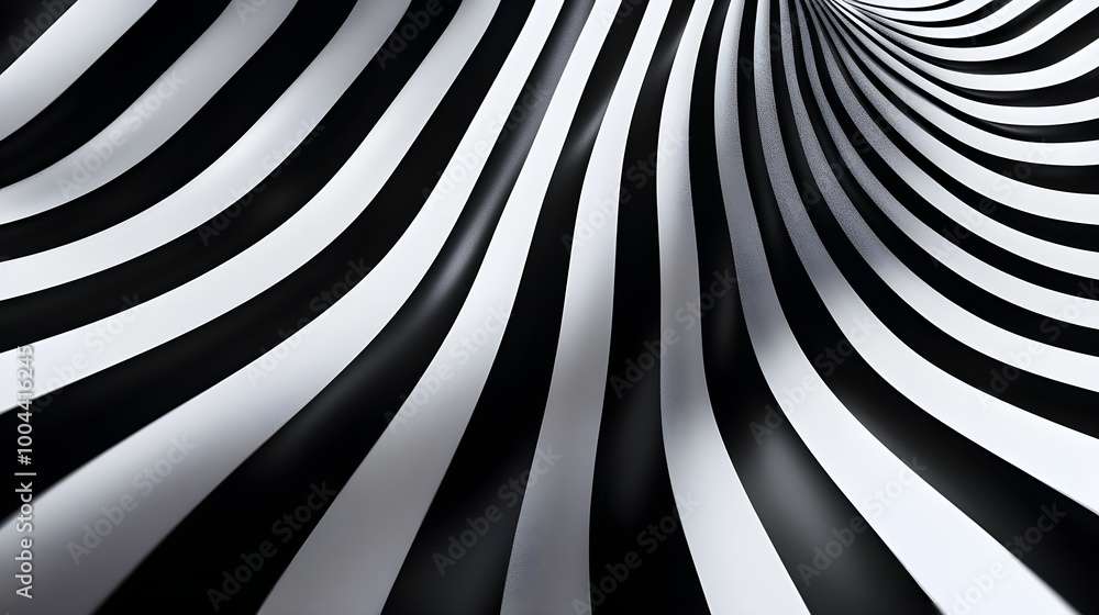 Poster close-up of black and white vertical lines, creating a hypnotic and minimalist pattern, perfect for 