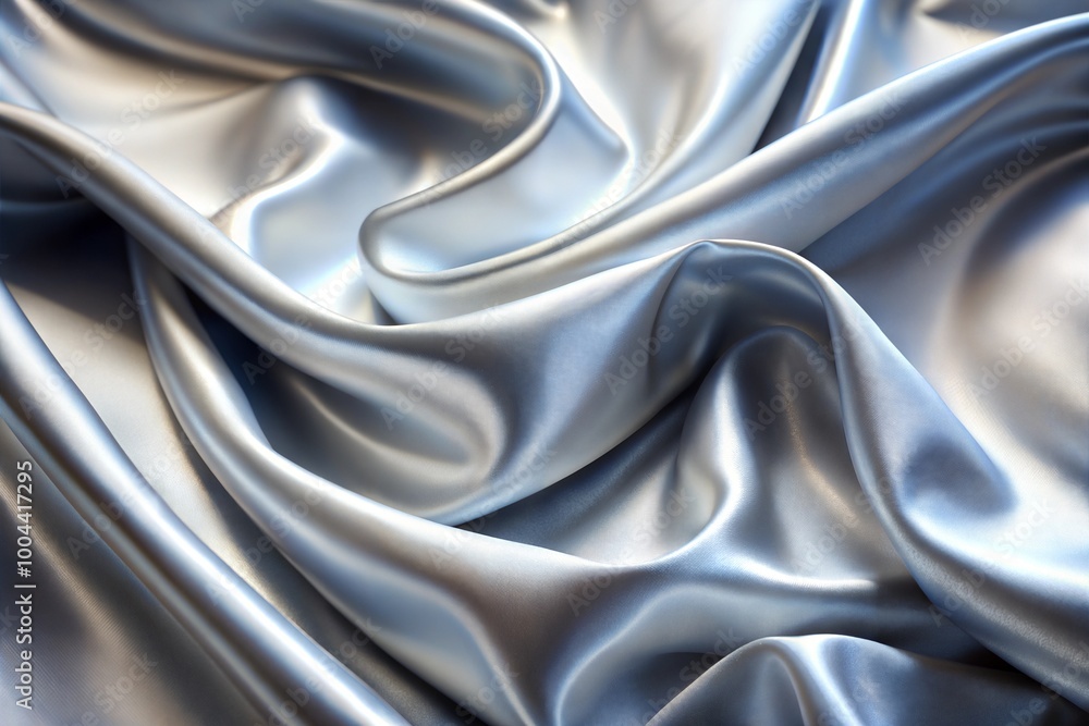 Canvas Prints abstract silver silk fabric with glossy folds and luxurious texture