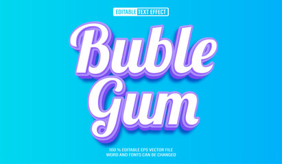 Editable 3d text style effect - Sweet Candy  Buble Gum text effect Template