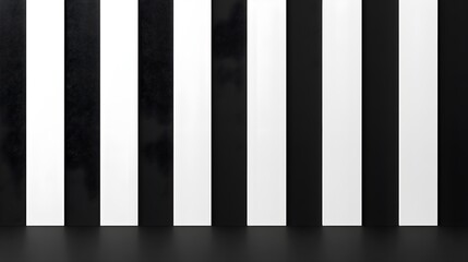 Monochrome vertical stripes, alternating black and white bars, abstract minimalist pattern, perfect for bold modern design and graphic art