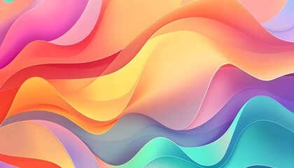 Abstract Colorful Gradient Waves Background