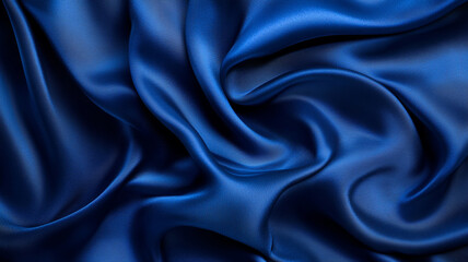 Obraz premium luxurious and elegant blue wavy silk satin fabric.