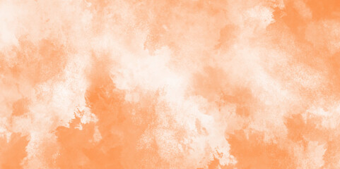 Fototapeta premium Orange beautiful and colorful watercolor background. Abstract fantasy smooth hand drawn digital art watercolor background with cloud smoke. Brushed painted grunge abstract background 
