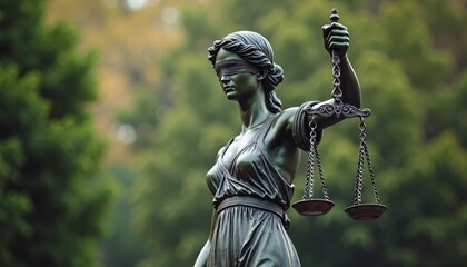 Statue of Lady Justice, Symbol of Law and Justice, Goddess Themis, Fairness and Legal Concepts