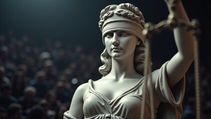 Statue of Lady Justice, Symbol of Law and Justice, Goddess Themis, Fairness and Legal Concepts