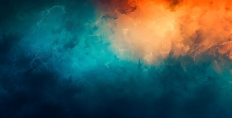 Obraz premium Abstract Dark Mode Wallpaper with Blue, Orange, Teal Gradient