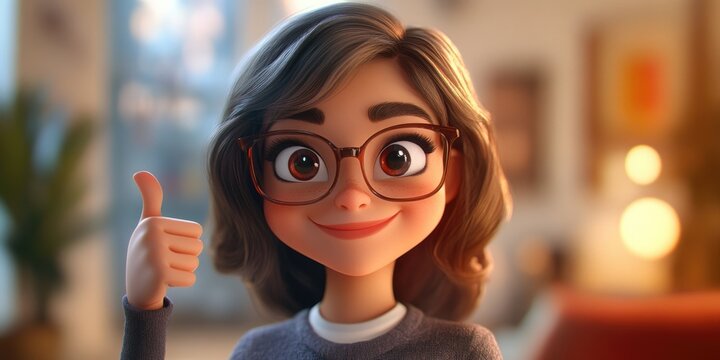 Woman giving thumbs up