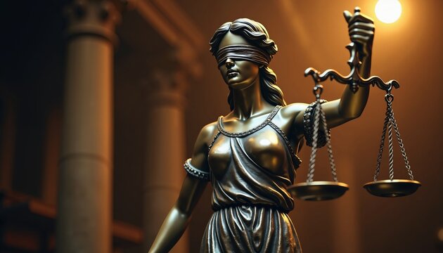 Statue of Lady Justice, Symbol of Law and Justice, Goddess Themis, Fairness and Legal Concepts