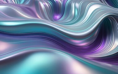 Fototapeta premium Vibrant Abstract Background with Fluid Gradient Waves A colorful, futuristic wave pattern with flowing neon lines in pink and blue against a dark background.