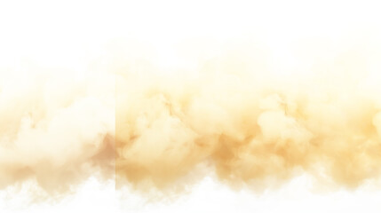 abstract light yellow fluffy clouds mist fog smoke curling isolated on transparent background