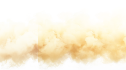 abstract light yellow fluffy clouds mist fog smoke curling isolated on transparent background