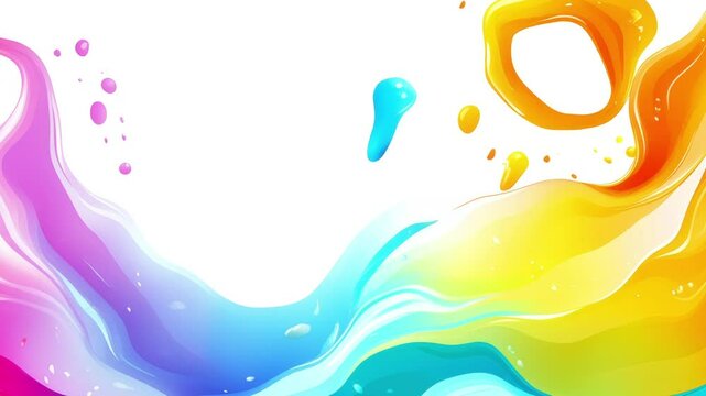 Colorful Paint Splashes in Super Slow Motion Isolated on White Background, 1000fps.