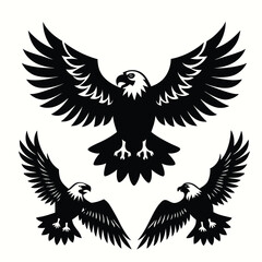 Obraz premium Eagle silhouette vector isolated on white background