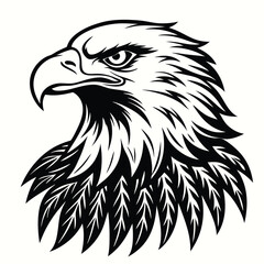 Eagle silhouette vector isolated on white background