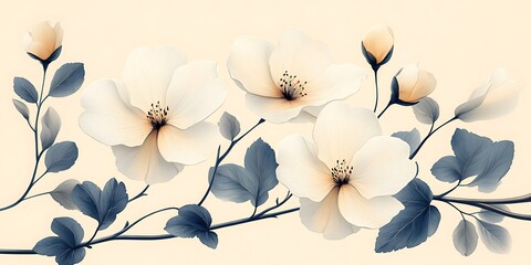 Seamless pattern with pencil drawings of flowers pattern. Pencil hand drawn natural