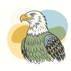 Eagle silhouette vector isolated on white background