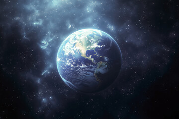 Obraz premium Earth from space with a view of North and South America
