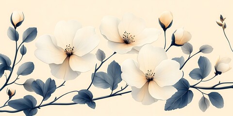 Seamless pattern with pencil drawings of flowers pattern. Pencil hand drawn natural