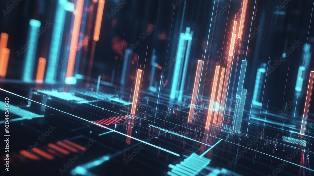 Poster abstract digital data visualization