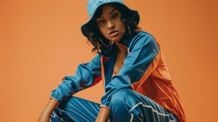 beautiful brunette woman with fashion clothes