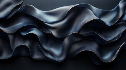 Obraz premium Abstract blue fabric with subtle gold accents.