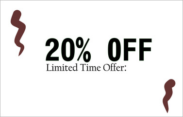 20% off banner post for products background white