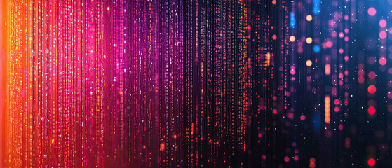 Vibrant streams of pink and blue digital data flows